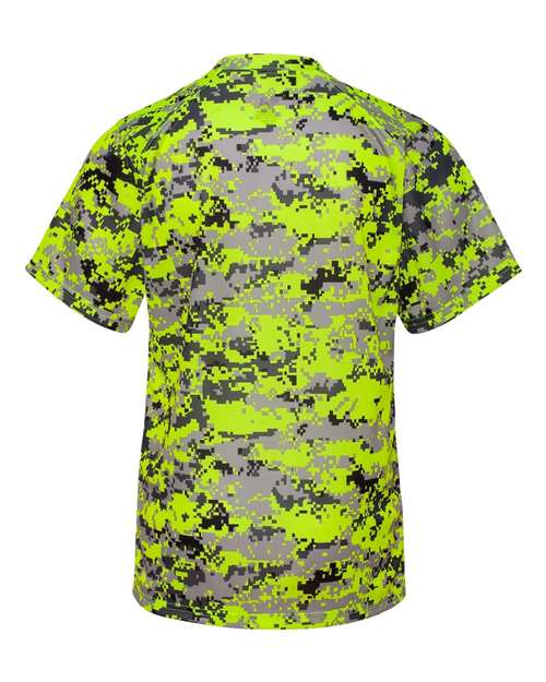 Youth Digital Camo T-Shirt - Safety Yellow Digital Back
