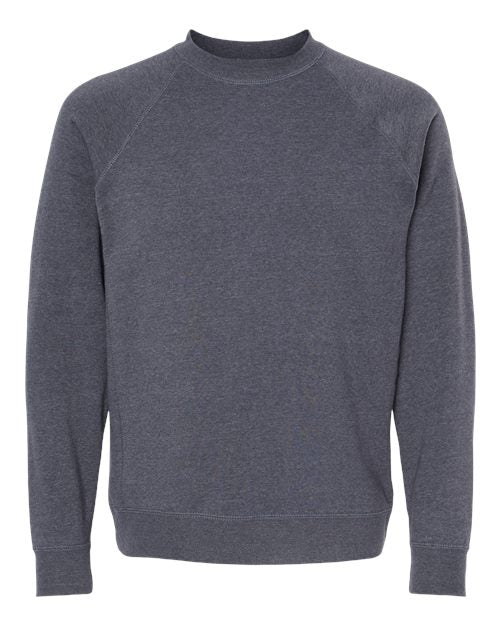 Independent Trading Co. Unisex Special Blend Raglan Crewneck Sweatshirt - Midnight Navy Front
