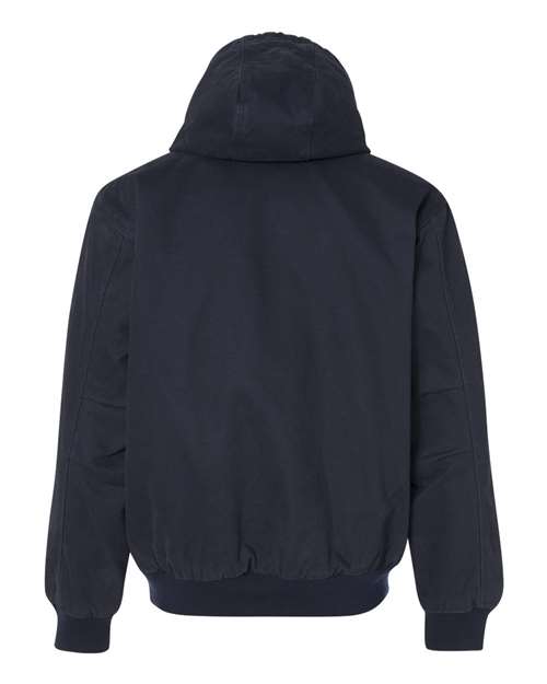 Men's Cheyenne Boulder Cloth™ Hooded Jacket with Tricot Quilt Lining - Navy Back