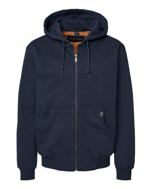 Men's Tall Crossfire Heavyweight Power Fleece Hooded Jacket with Thermal Lining - Navy Front