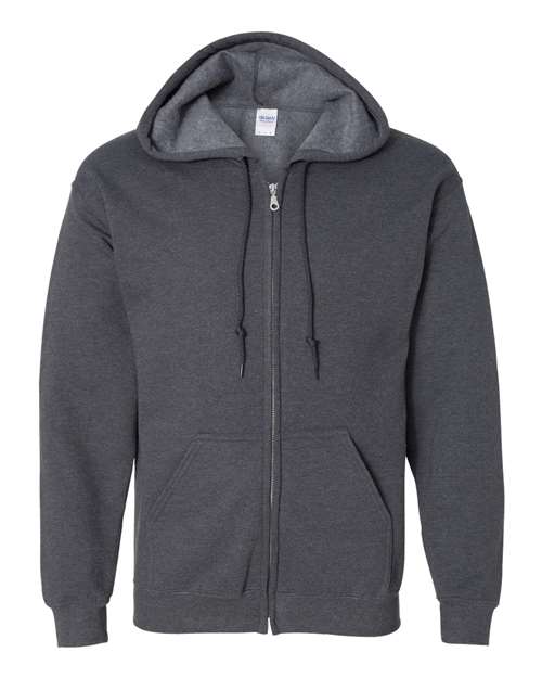 Gildan Unisex Heavy Blend™ Full-Zip Hooded Sweatshirt - Dark Heather Front