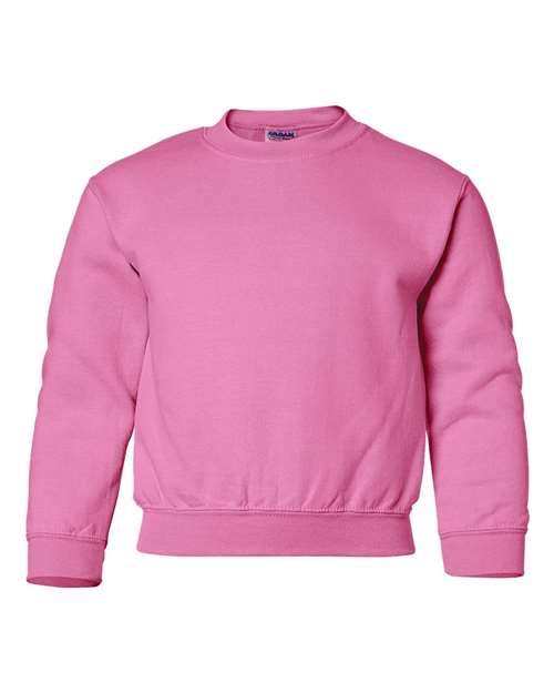 Gildan Youth Heavy Blend™ Crewneck Sweatshirt - Safety Pink Front