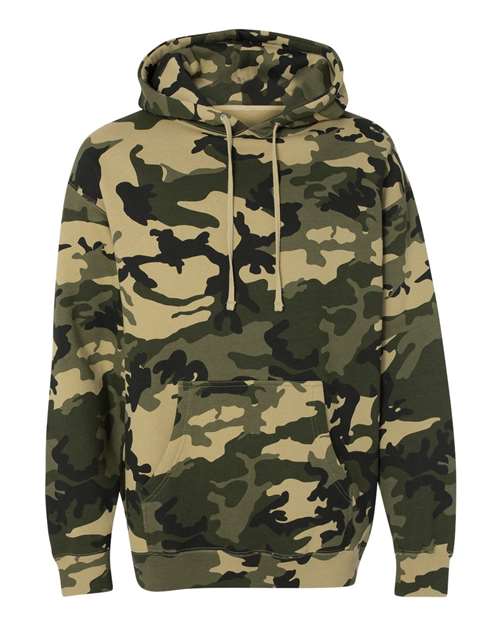 Unisex Heavyweight Hooded Sweatshirt - Army Camo Front