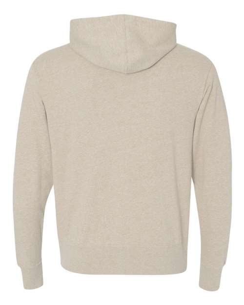 Unisex Heathered French Terry Full-Zip Hooded Sweatshirt - Oatmeal Heather Back