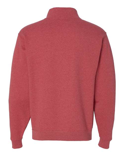 Unisex Nublend® Cadet Collar Quarter-Zip Sweatshirt - Vintage Heather Red Back