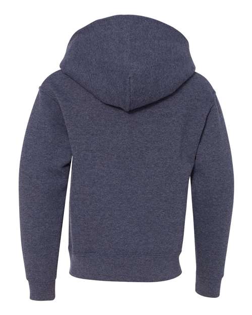 Youth NuBlend® Hooded Sweatshirt - Vintage Heather Navy Back