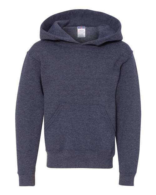 Youth NuBlend® Hooded Sweatshirt - Vintage Heather Navy Front