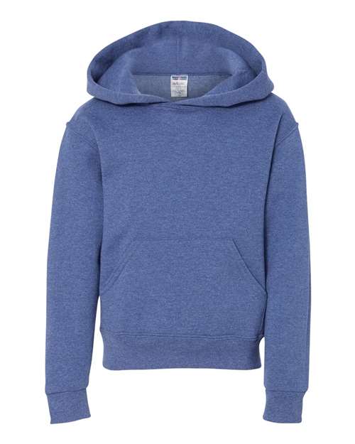 Youth NuBlend® Hooded Sweatshirt - Vintage Heather Blue Front