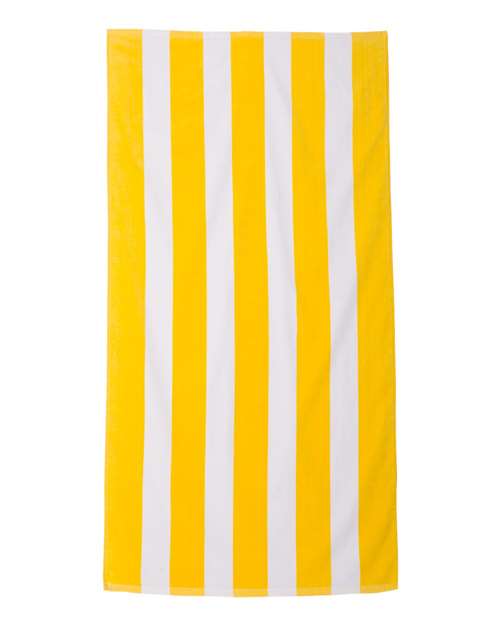 Cabana Stripe Velour Beach Towel - Sunlight Front
