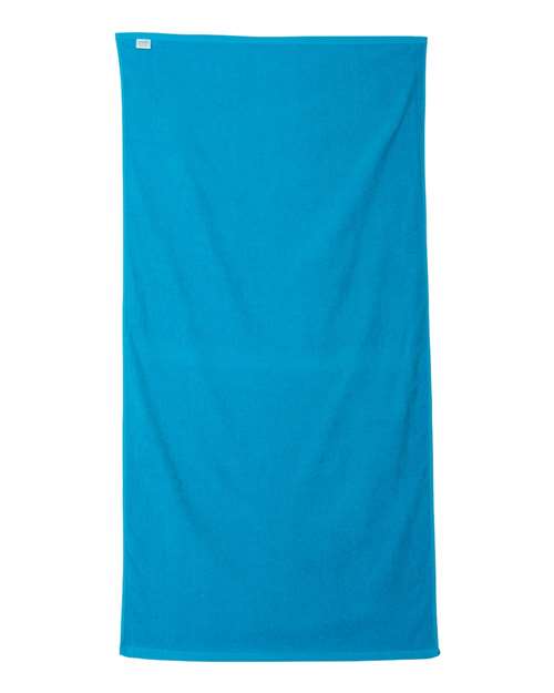 Velour Beach Towel - Aqua Back