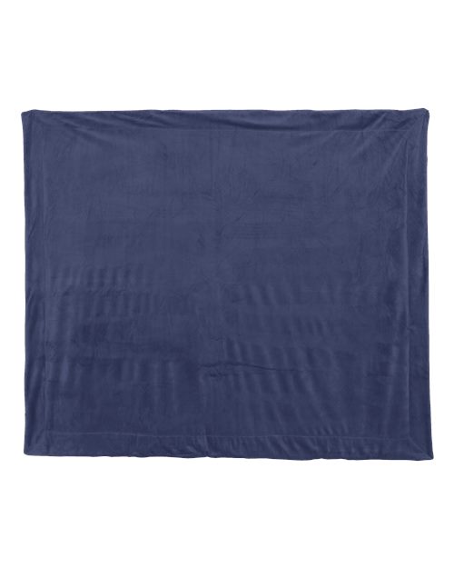 Micro Mink Sherpa Blanket - Navy Front