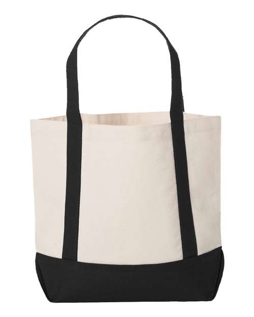 Seaside Boater Tote - Natural/ Black Back