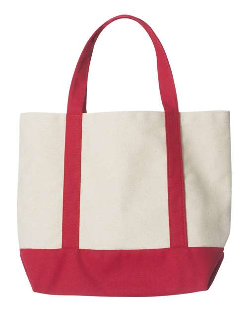 Seaside Boater Tote - Natural/ Red Back