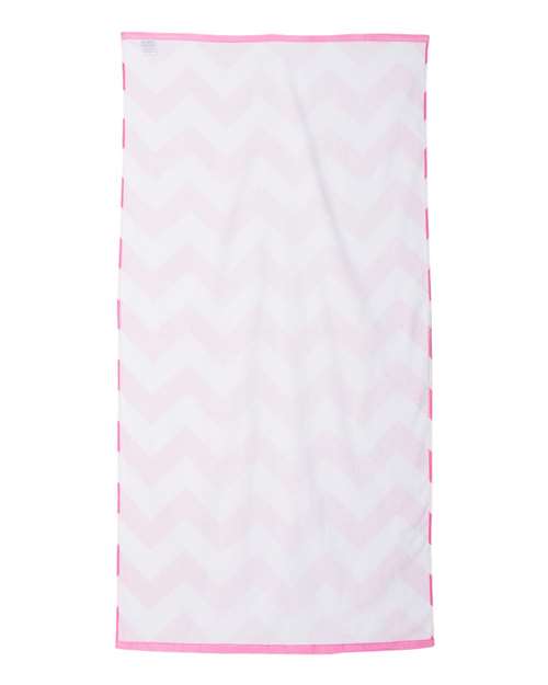 Chevron Velour Beach Towel - Perfect Pink Back