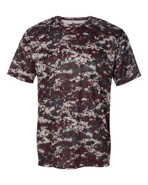 Men's Digital Camo T-Shirt - Maroon Digital Front