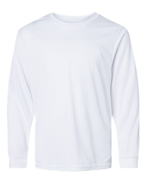 Youth Performance Long Sleeve T-Shirt - White Front