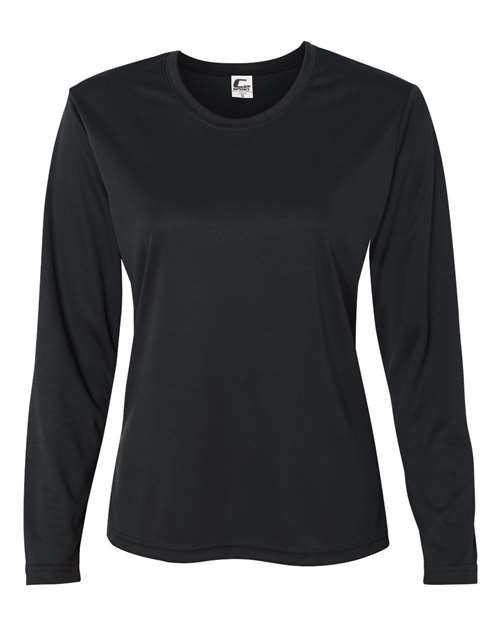 Women's Performance Long Sleeve T-Shirt - Black Front