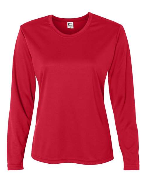 Women's Performance Long Sleeve T-Shirt - Red Front