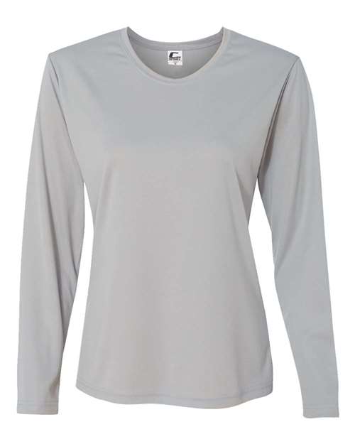 Women's Performance Long Sleeve T-Shirt - Silver Front