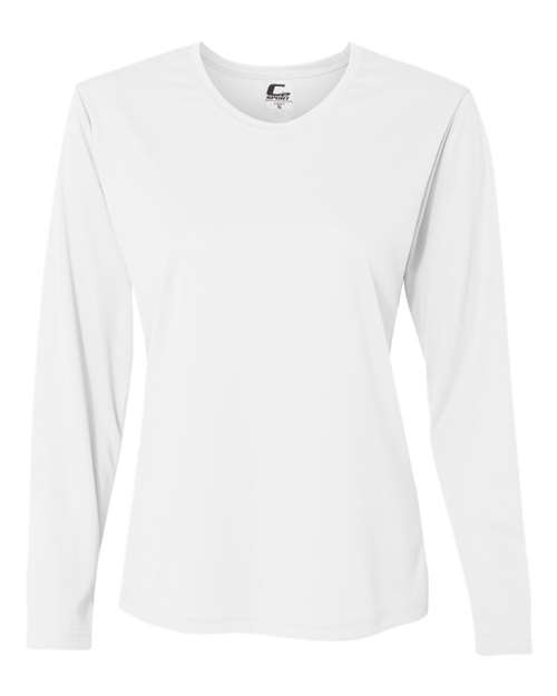 Women's Performance Long Sleeve T-Shirt - White Front