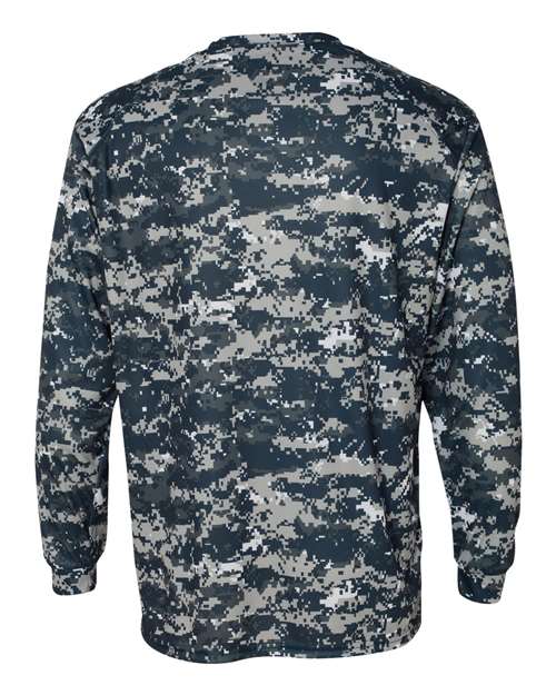 Men's Digital Camo Long Sleeve T-Shirt - Navy Digital Back
