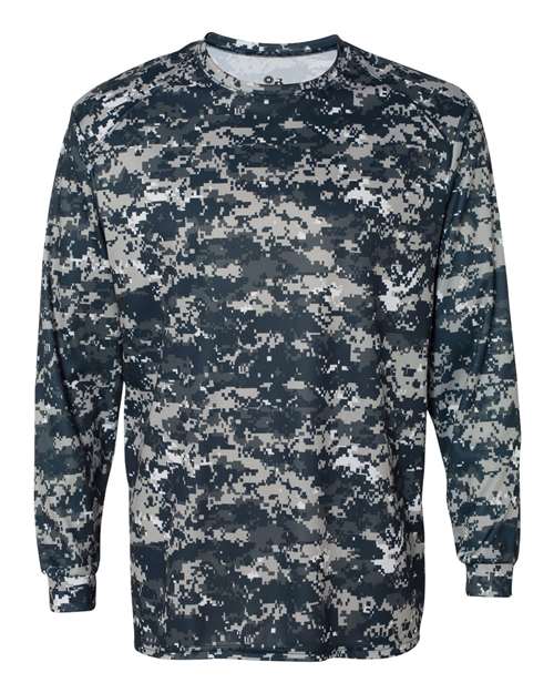 Men's Digital Camo Long Sleeve T-Shirt - Navy Digital Front
