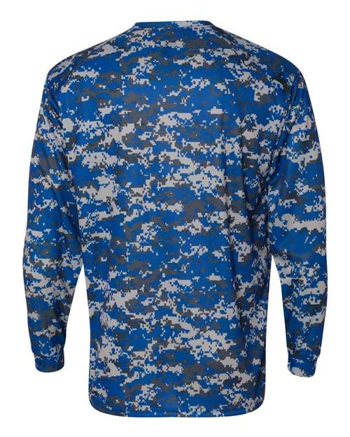 Men's Digital Camo Long Sleeve T-Shirt - Royal Digital Back