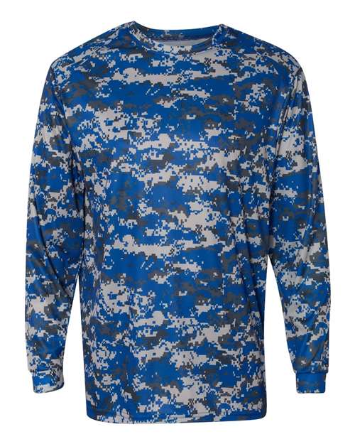 Men's Digital Camo Long Sleeve T-Shirt - Royal Digital Front