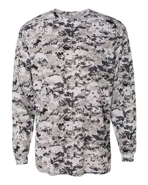 Men's Digital Camo Long Sleeve T-Shirt - White Digital Front
