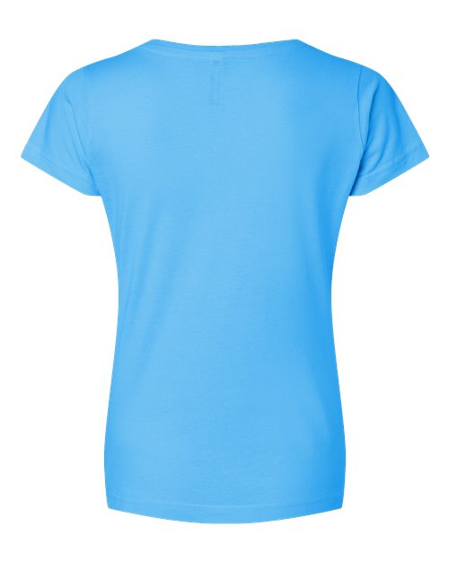 Women's Fine Jersey V-Neck Tee - Aqua Back