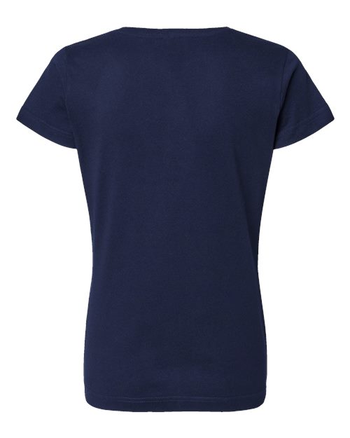 Women's Fine Jersey V-Neck Tee - Navy Back