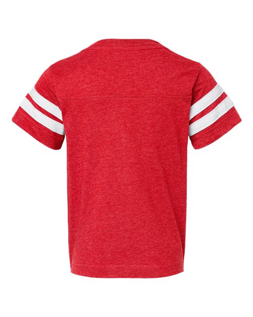 Youth Football Fine Jersey Tee - Vintage Red/ White Back