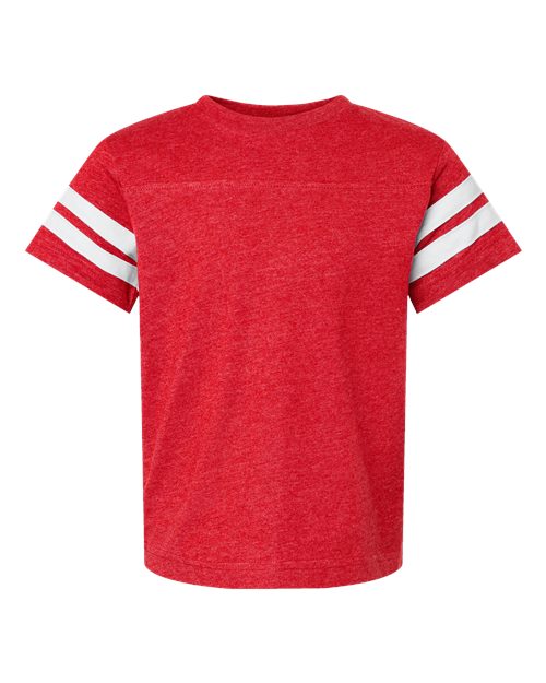 Youth Football Fine Jersey Tee - Vintage Red/ White Front