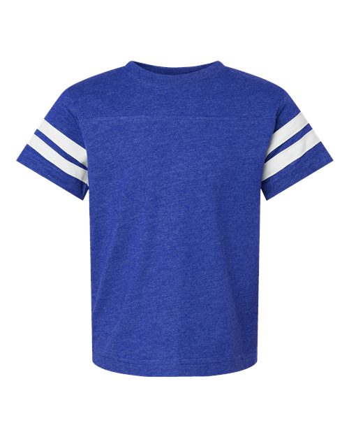 Youth Football Fine Jersey Tee - Vintage Royal/ White Front