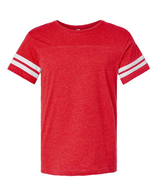 Men's Football Fine Jersey Tee - Vintage Red/ White Front
