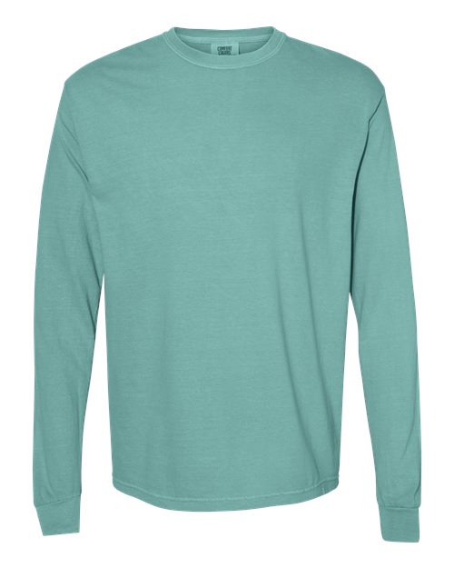 Comfort Colors Unisex Garment-Dyed Heavyweight Long Sleeve T-Shirt - Seafoam Front