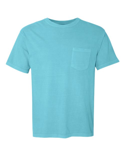 Unisex Garment-Dyed Heavyweight Pocket T-Shirt - Lagoon Front