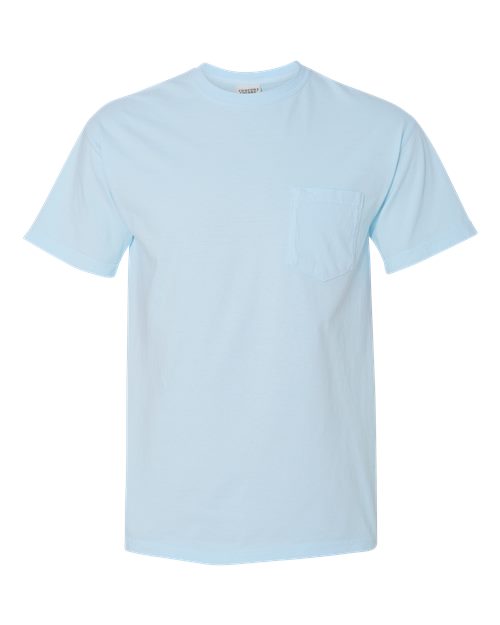 Unisex Garment-Dyed Heavyweight Pocket T-Shirt - Chambray Front