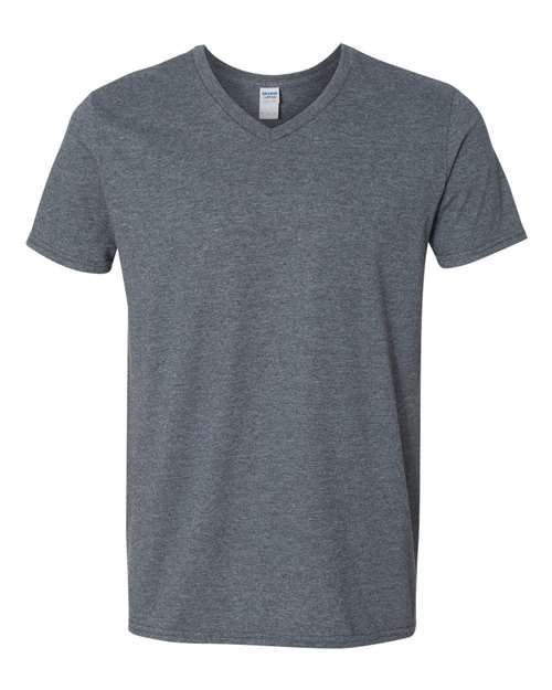 Unisex Softstyle® V-Neck T-Shirt - Dark Heather Front