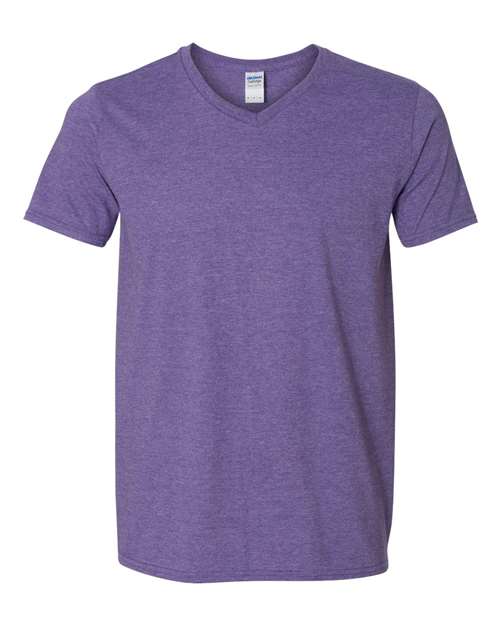 Gildan Unisex Softstyle® V-Neck T-Shirt - Heather Purple Front