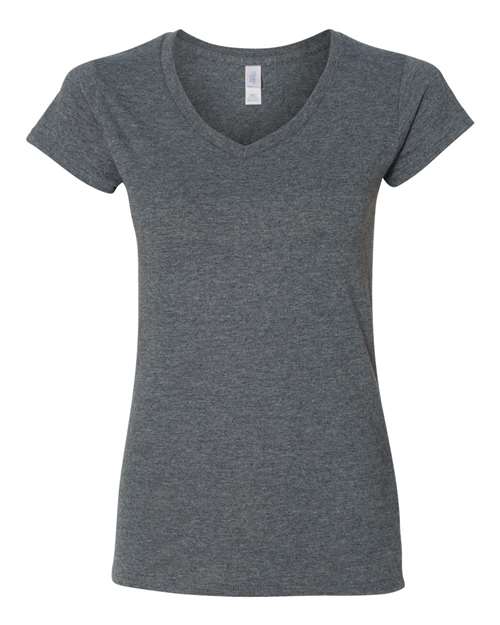 Women's Softstyle® V-Neck T-Shirt - Dark Heather Front