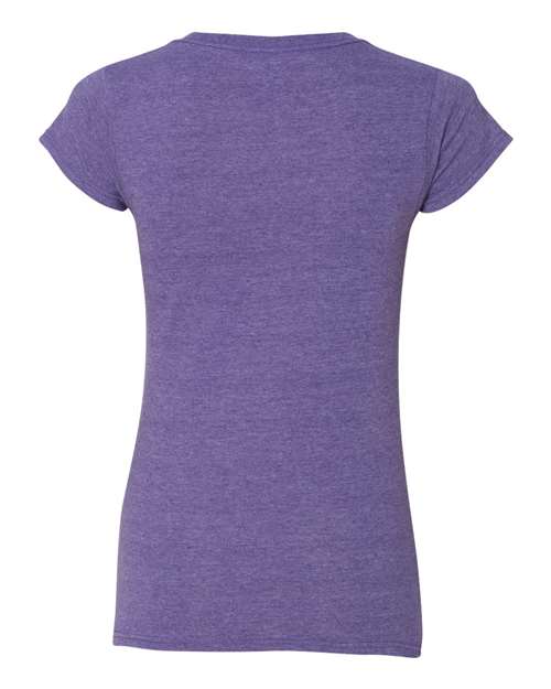 Women's Softstyle® V-Neck T-Shirt - Heather Purple Back