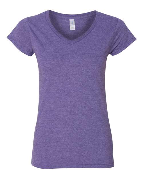 Women's Softstyle® V-Neck T-Shirt - Heather Purple Front