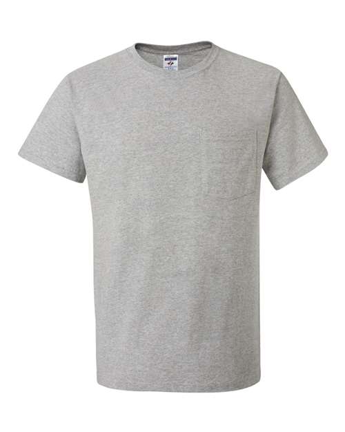 Unisex Dri-Power® 50/50 Pocket T-Shirt - Athletic Heather Front