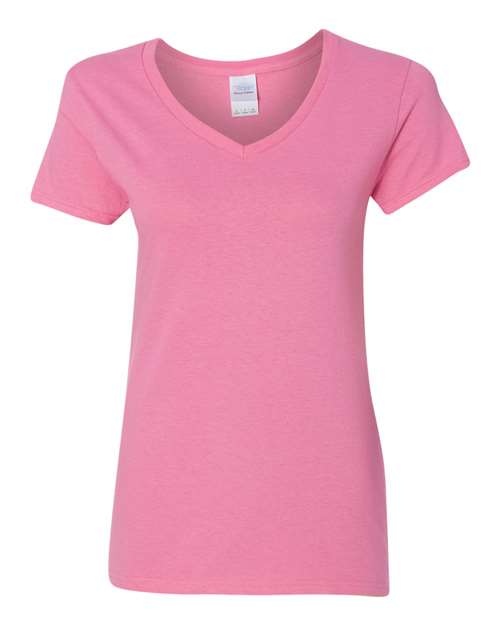Gildan Women's Heavy Cotton™ V-Neck T-Shirt - Azalea Front