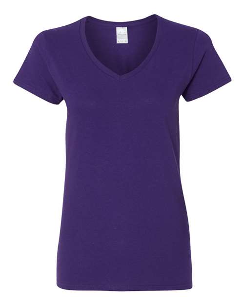 Gildan Women's Heavy Cotton™ V-Neck T-Shirt - Purple Front
