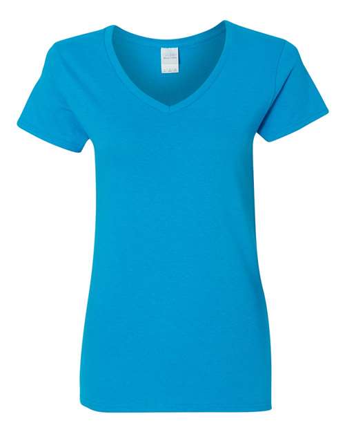 Women's Heavy Cotton™ V-Neck T-Shirt - Sapphire Front