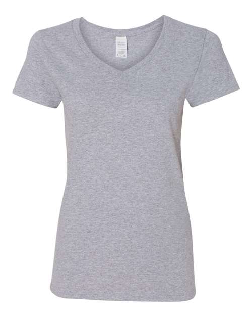 Gildan Women's Heavy Cotton™ V-Neck T-Shirt - Sport Grey Front