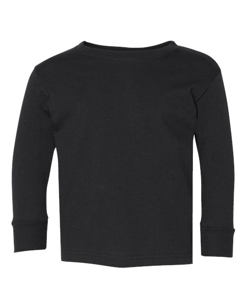 Toddler Fine Jersey Long Sleeve Tee - Black Front