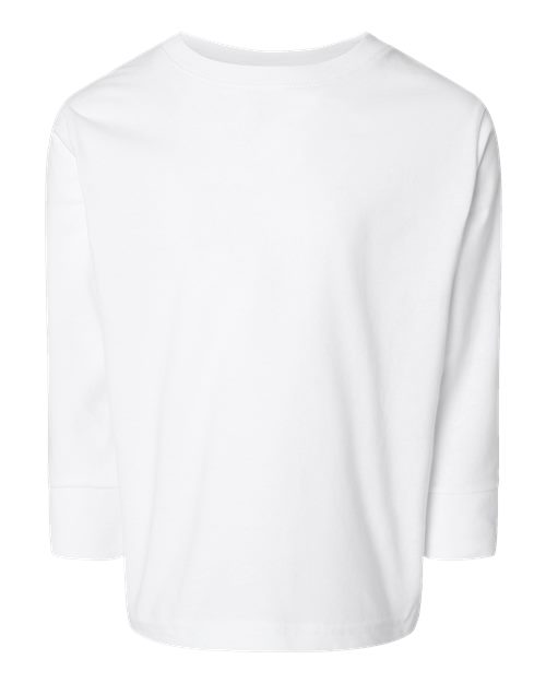 Toddler Fine Jersey Long Sleeve Tee - White Front